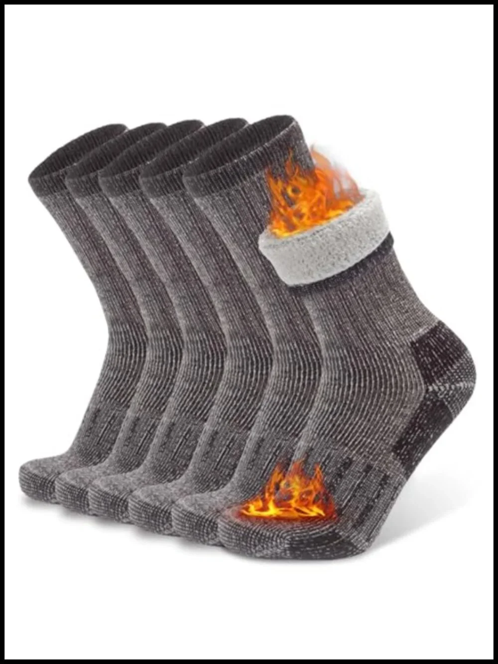 Merino Wool Hiking Socks 3 Pack Thick Cushioned Crew Thermal for Men Women